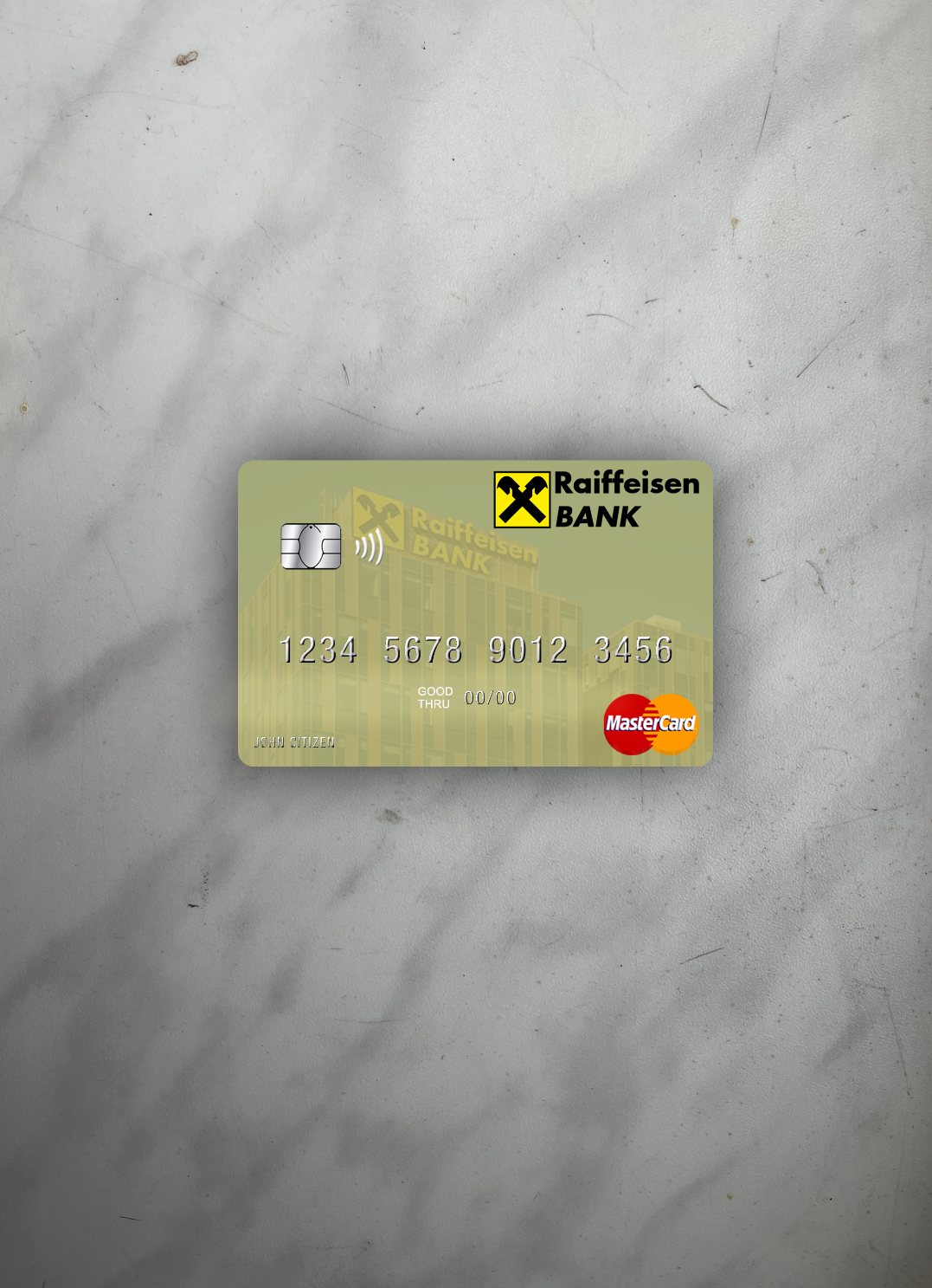 Download Serbia Raiffeisen banka a.d. Beograd mastercard photolook front Photoshop template